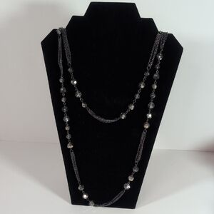 Express Gun Metal Silver Beaded Necklace